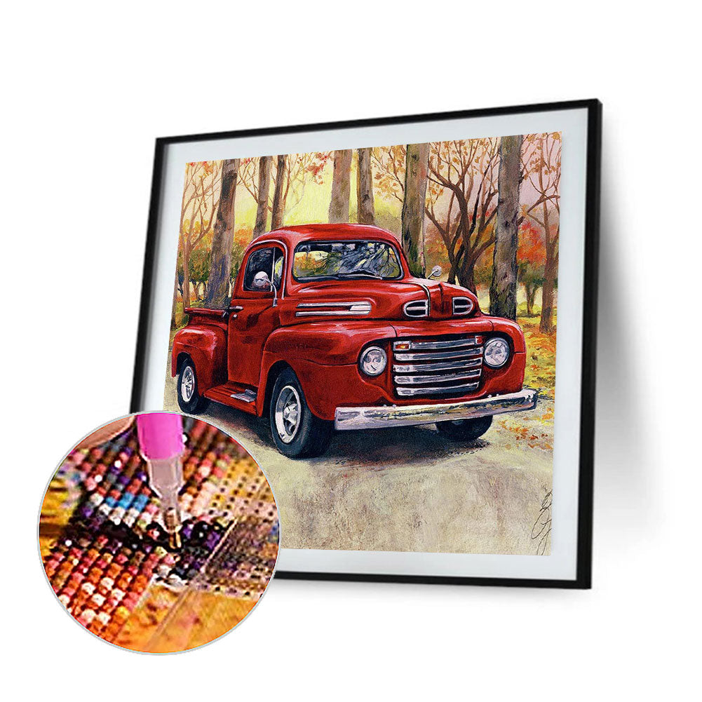 Little Red Car - Full Round Drill Diamond Painting 50*50CM