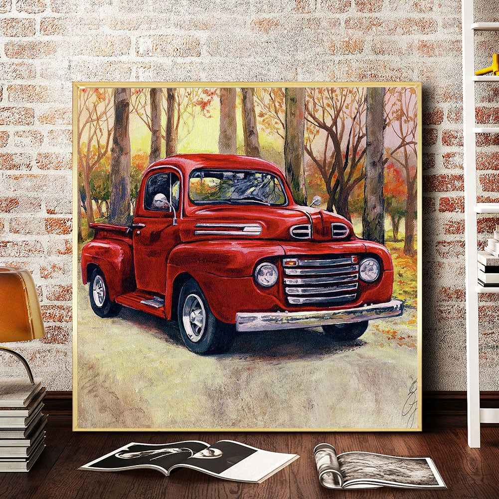 Little Red Car - Full Round Drill Diamond Painting 50*50CM