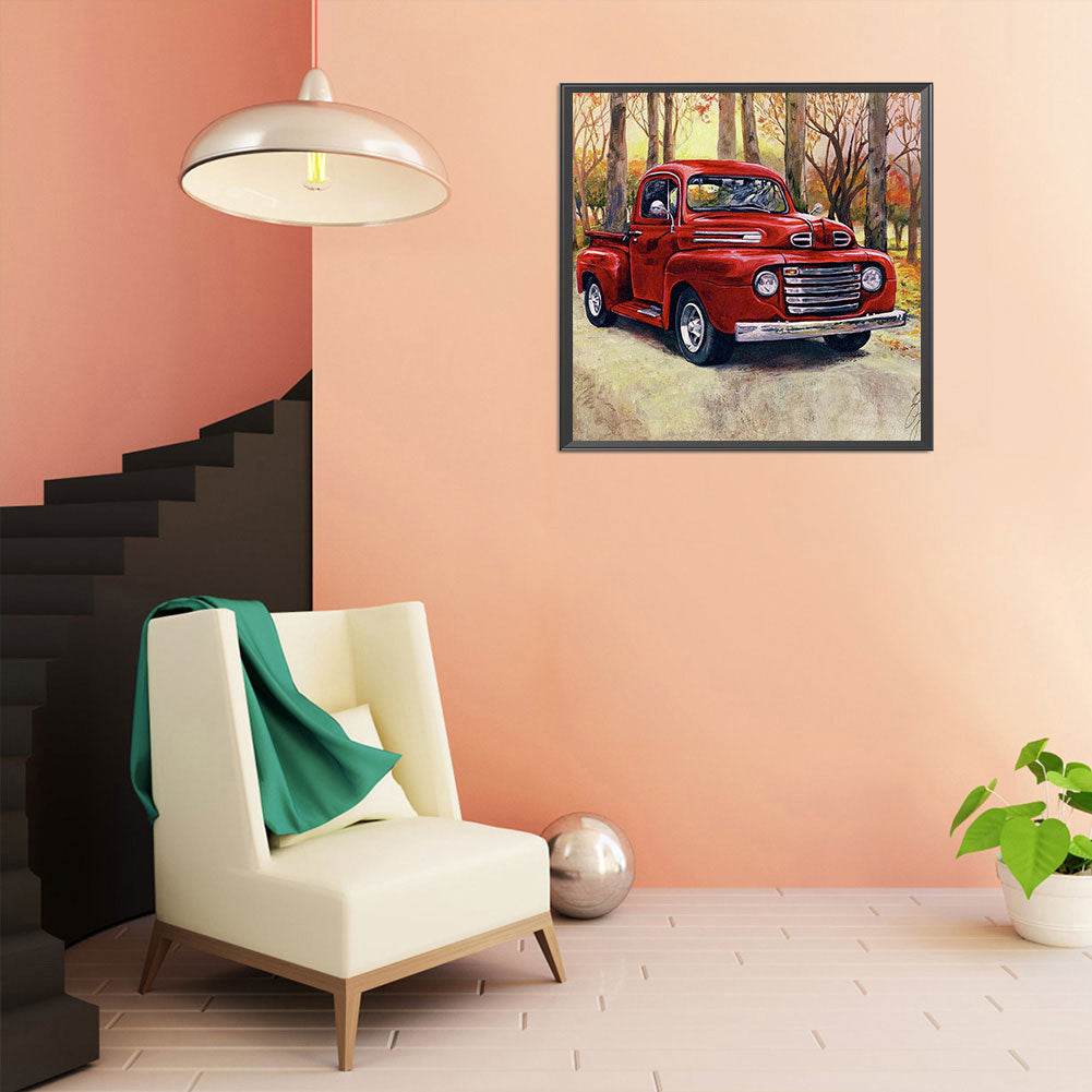 Little Red Car - Full Round Drill Diamond Painting 50*50CM