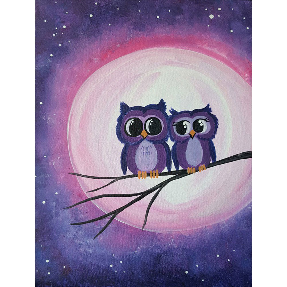 Owl - Full Round Drill Diamond Painting 30*40CM