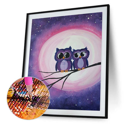 Owl - Full Round Drill Diamond Painting 30*40CM