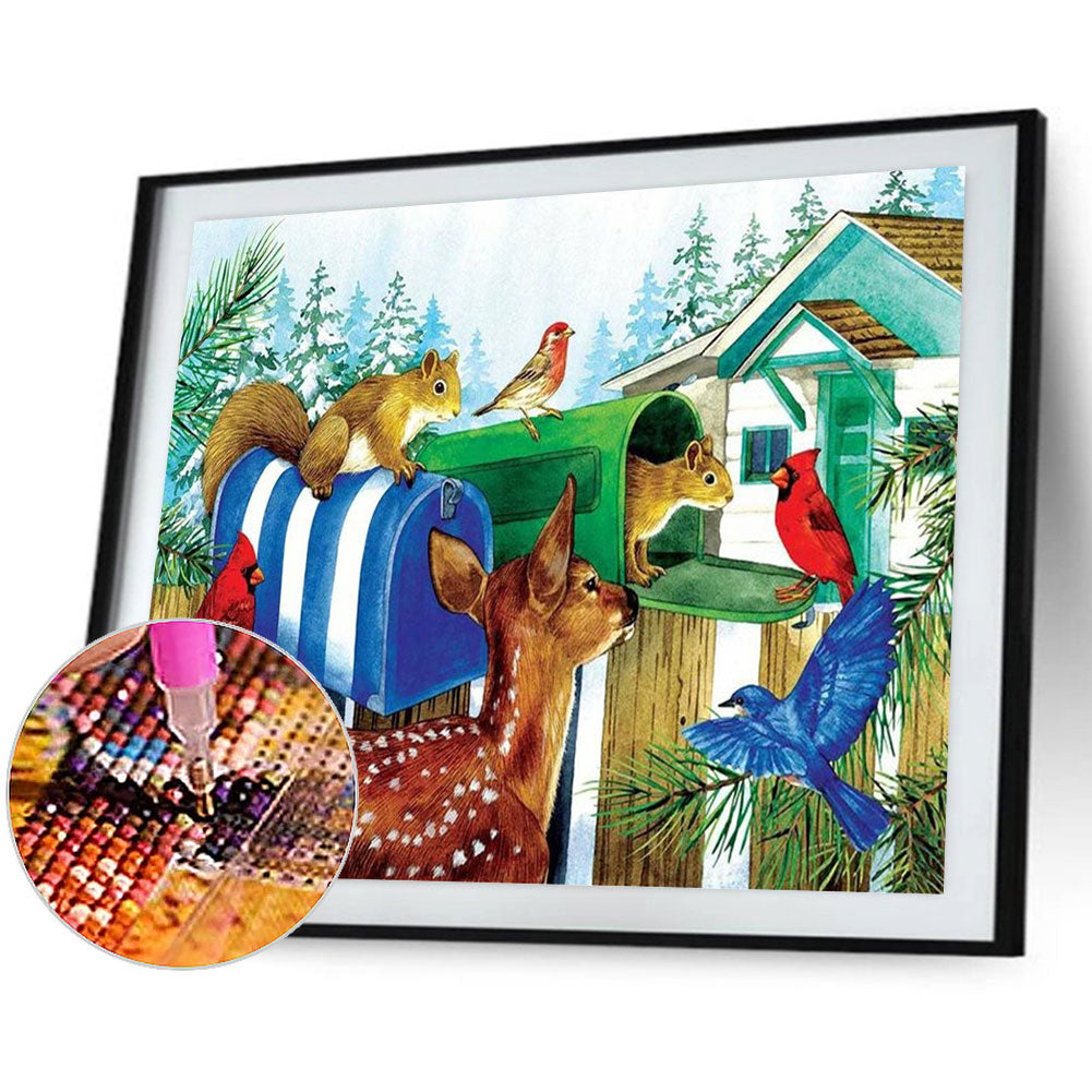 Bird Mailbox - Full Round Drill Diamond Painting 40*30CM