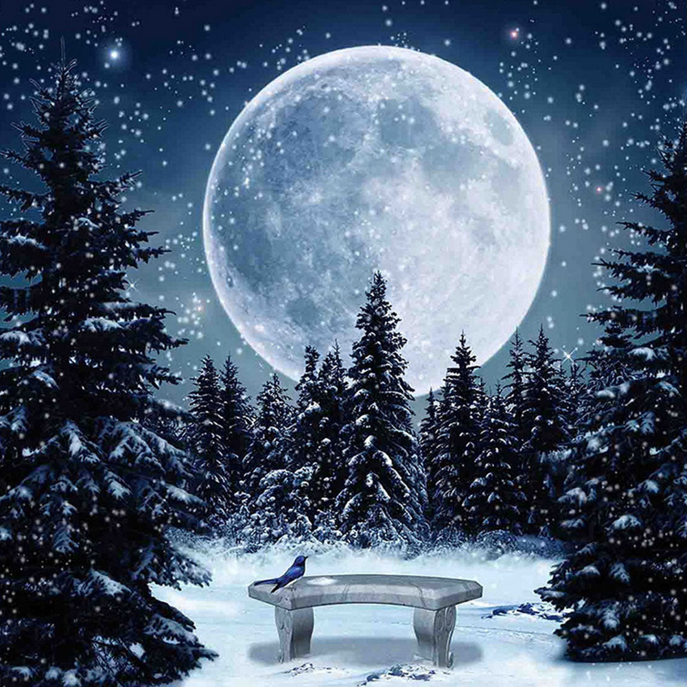 Snowy Night - Full Round Drill Diamond Painting 40*40CM