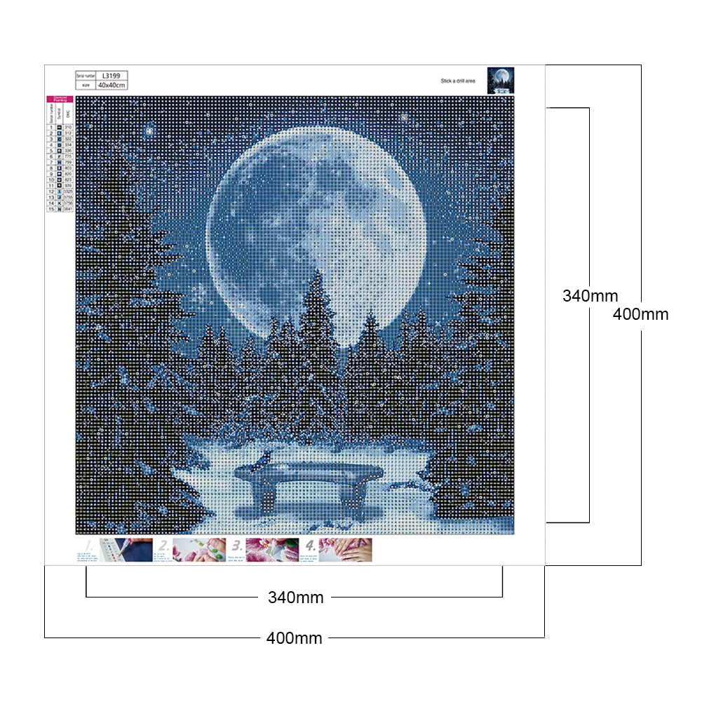 Snowy Night - Full Round Drill Diamond Painting 40*40CM