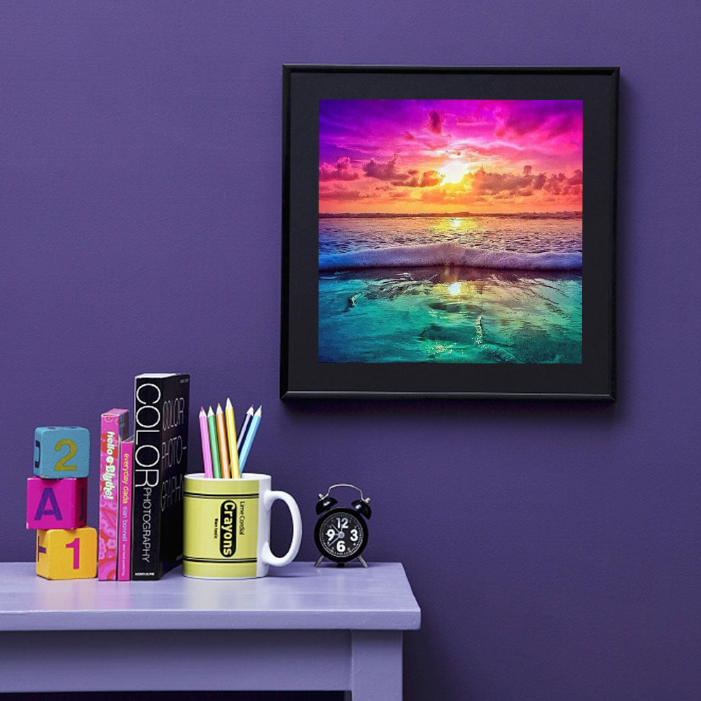 Seaside Sunrise - Full Round Drill Diamond Painting 40*40CM