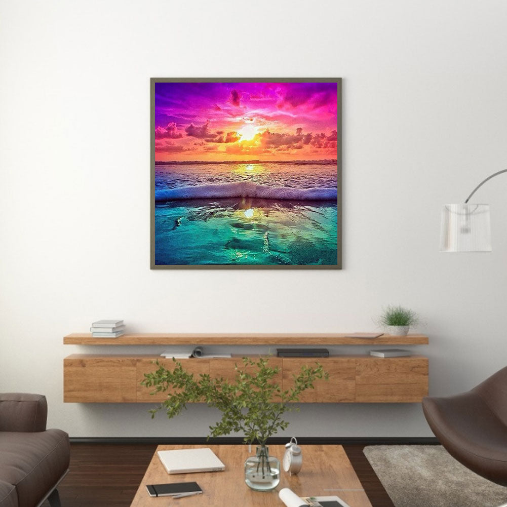 Seaside Sunrise - Full Round Drill Diamond Painting 40*40CM