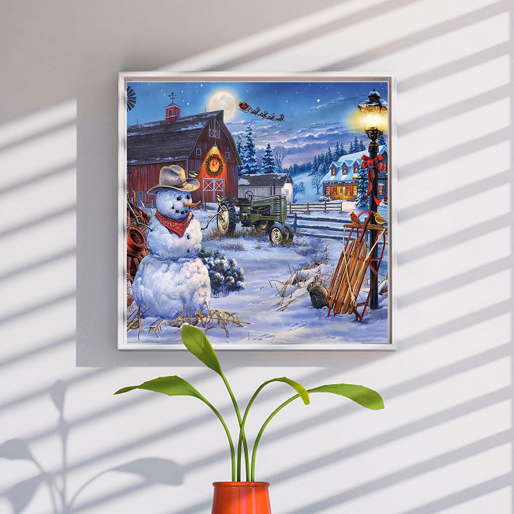 Christmas Snowman - Full Round Drill Diamond Painting 40*40CM