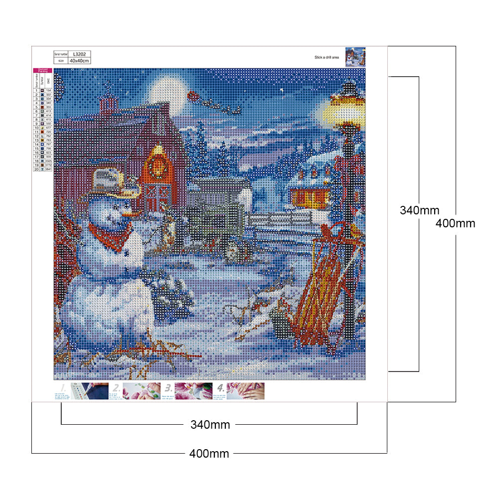 Christmas Snowman - Full Round Drill Diamond Painting 40*40CM