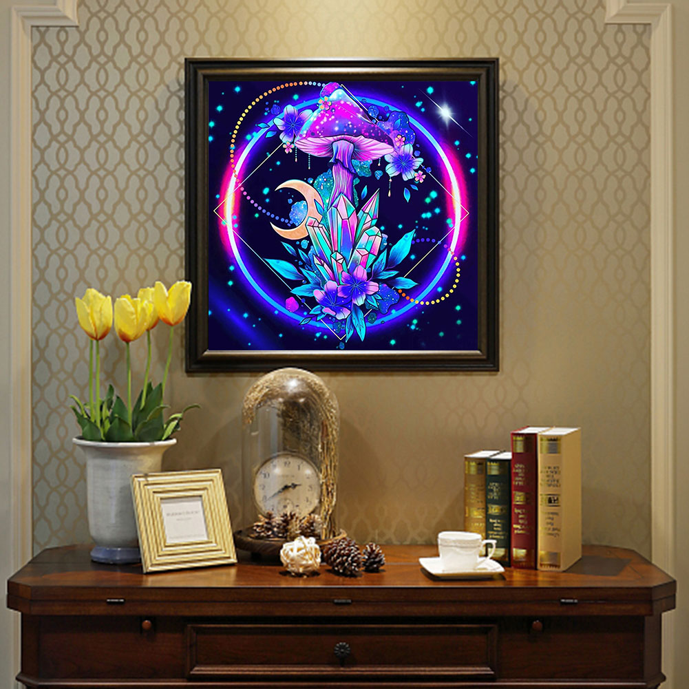 Purple Flower Mushroom - Full Round Drill Diamond Painting 40*40CM