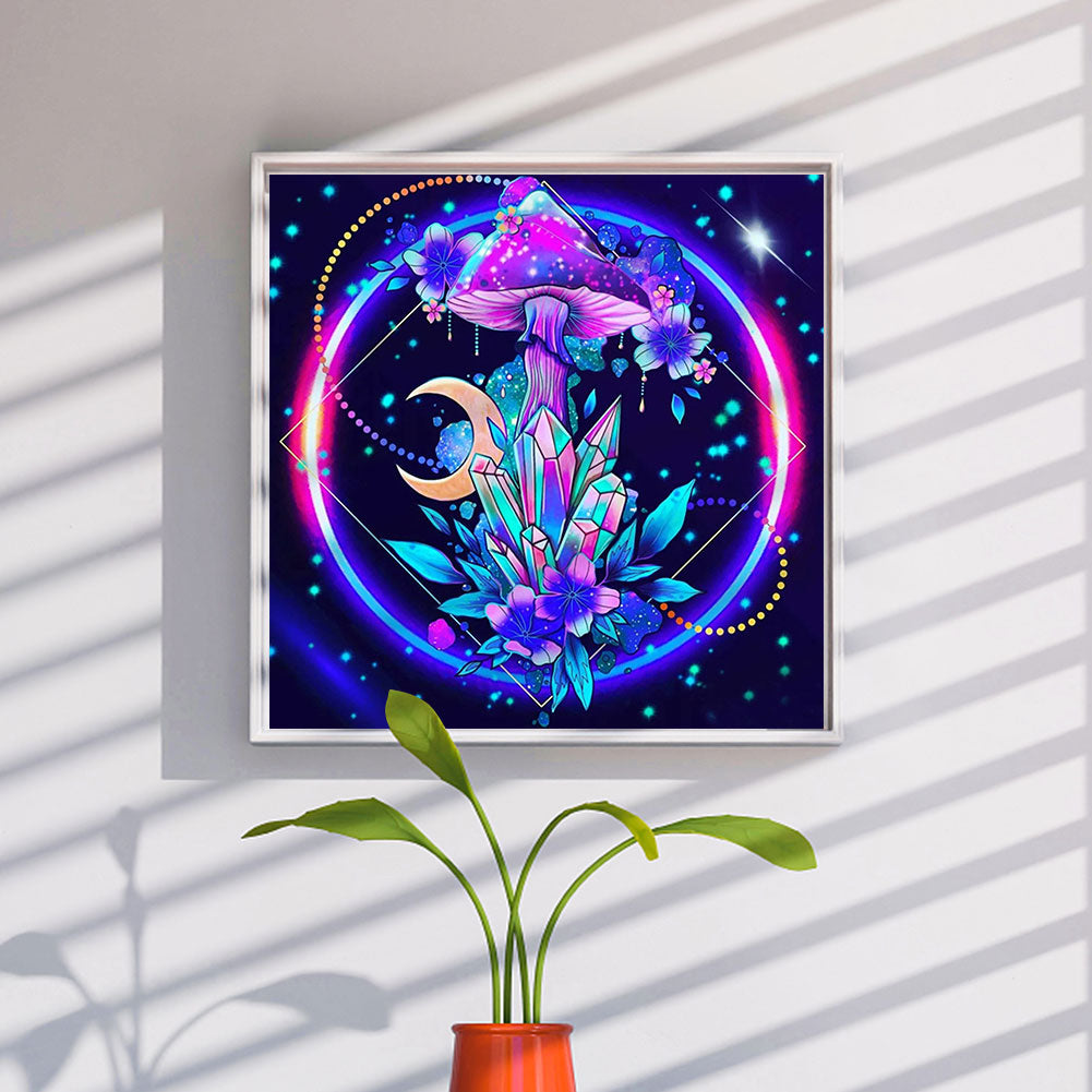 Purple Flower Mushroom - Full Round Drill Diamond Painting 40*40CM