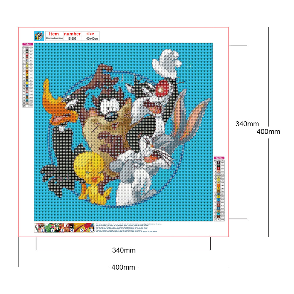 Looney Tunes Cartoon Collection - Full Round Drill Diamond Painting 40*40CM