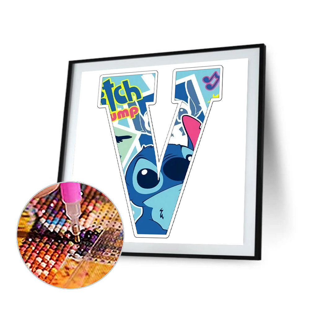 Stitch Alphabet - Full Round Drill Diamond Painting 30*30CM