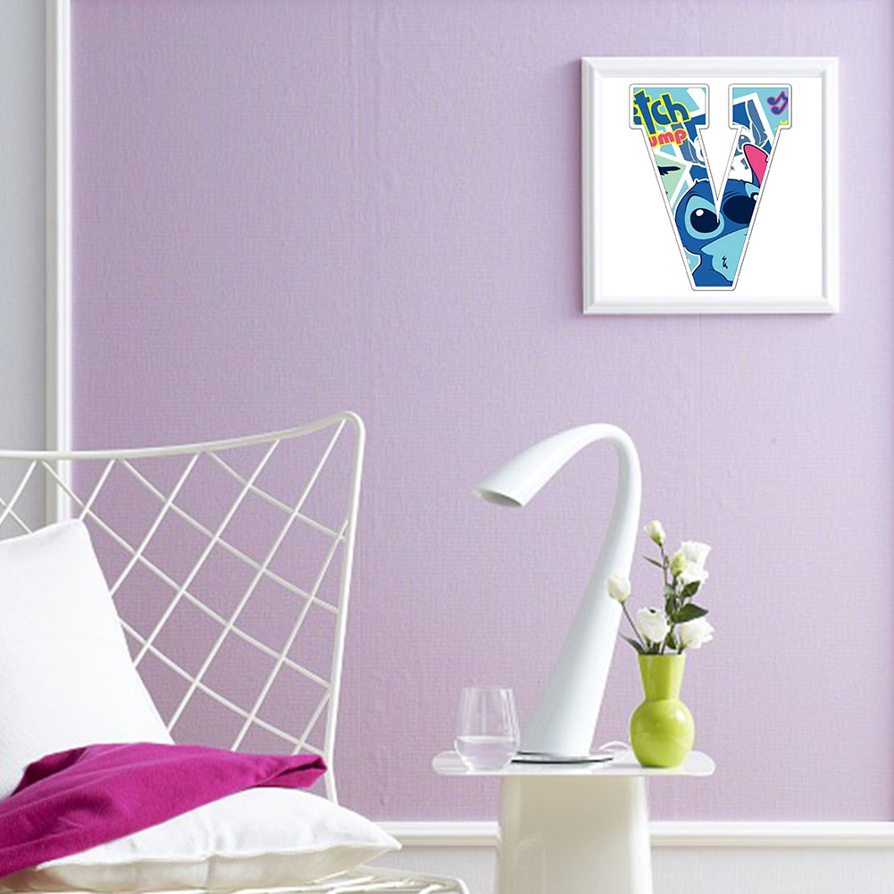 Stitch Alphabet - Full Round Drill Diamond Painting 30*30CM