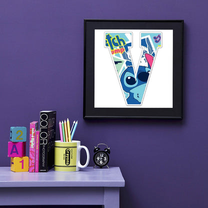 Stitch Alphabet - Full Round Drill Diamond Painting 30*30CM