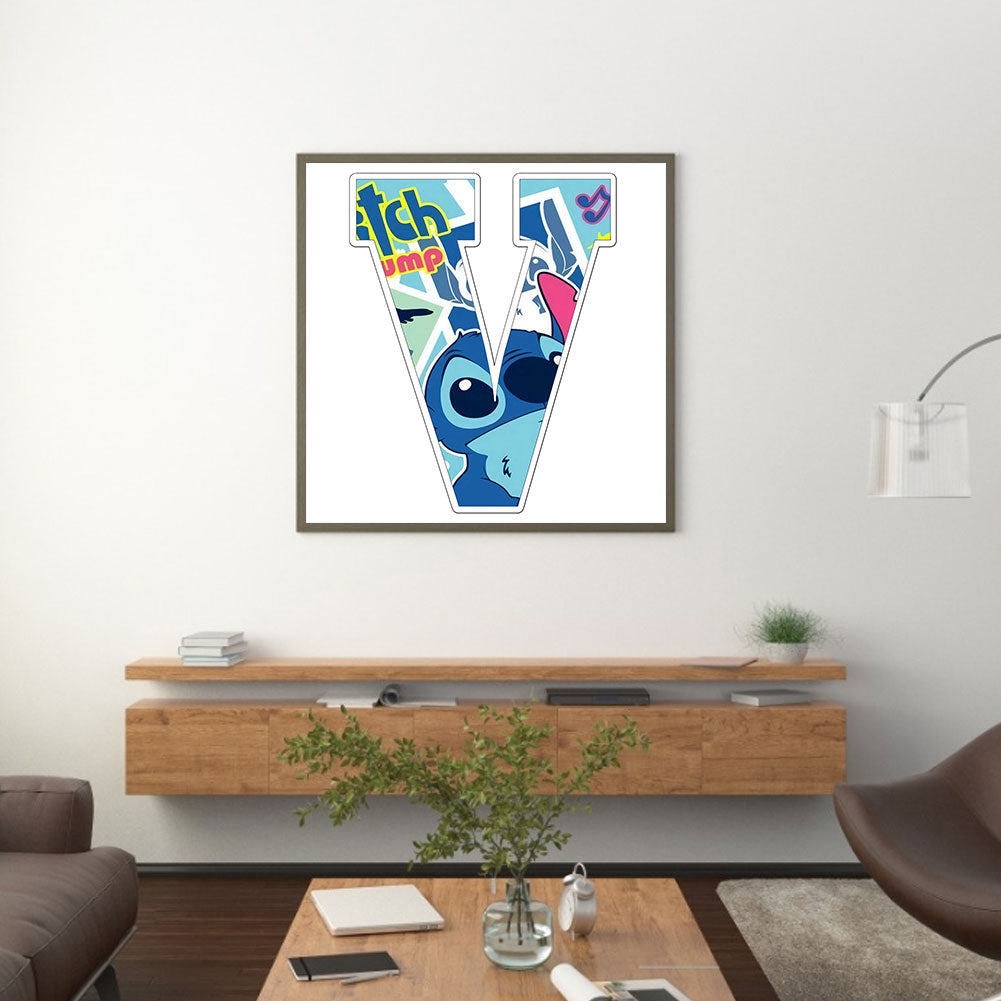 Stitch Alphabet - Full Round Drill Diamond Painting 30*30CM