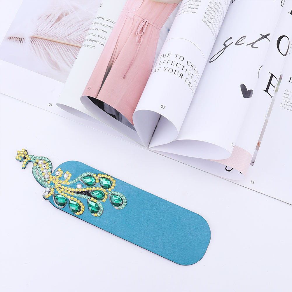 DIY Diamond Painting Leather Bookmark Mosaic Special-shaped Drill Craft Art