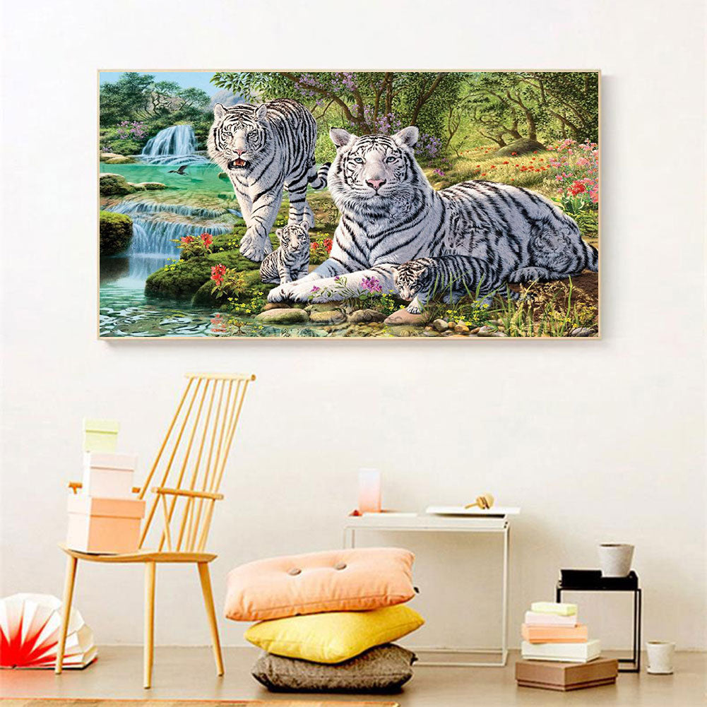 White Tiger - Full Square Drill Diamond Painting 70*40CM