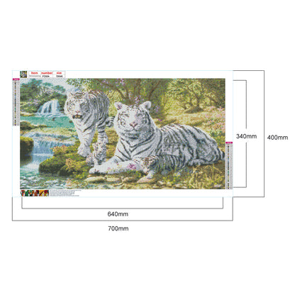 White Tiger - Full Square Drill Diamond Painting 70*40CM