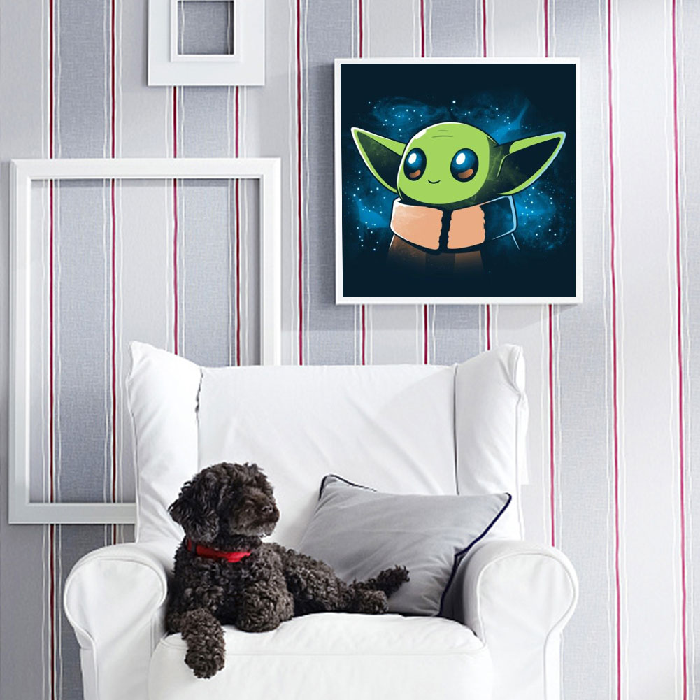 Yoda Cartoon - Full Round Drill Diamond Painting 30*30CM