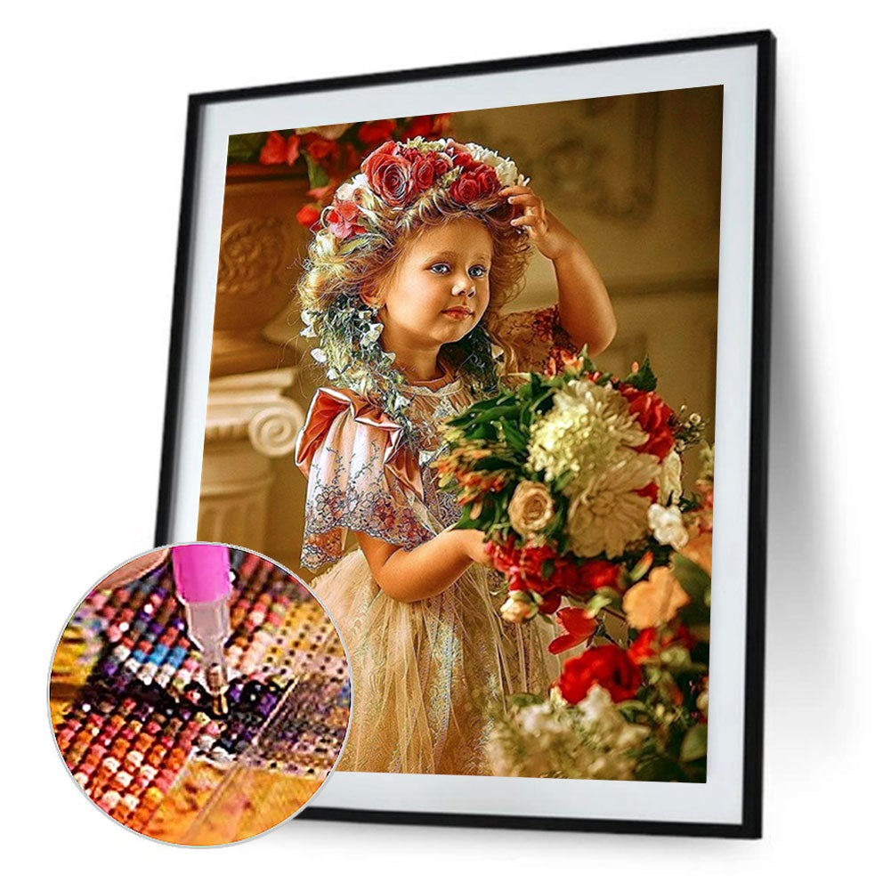 Girl - Full Round Drill Diamond Painting 30*40CM