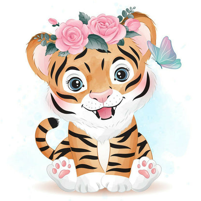 Cartoon Tiger - Full Round Drill Diamond Painting 40*40CM