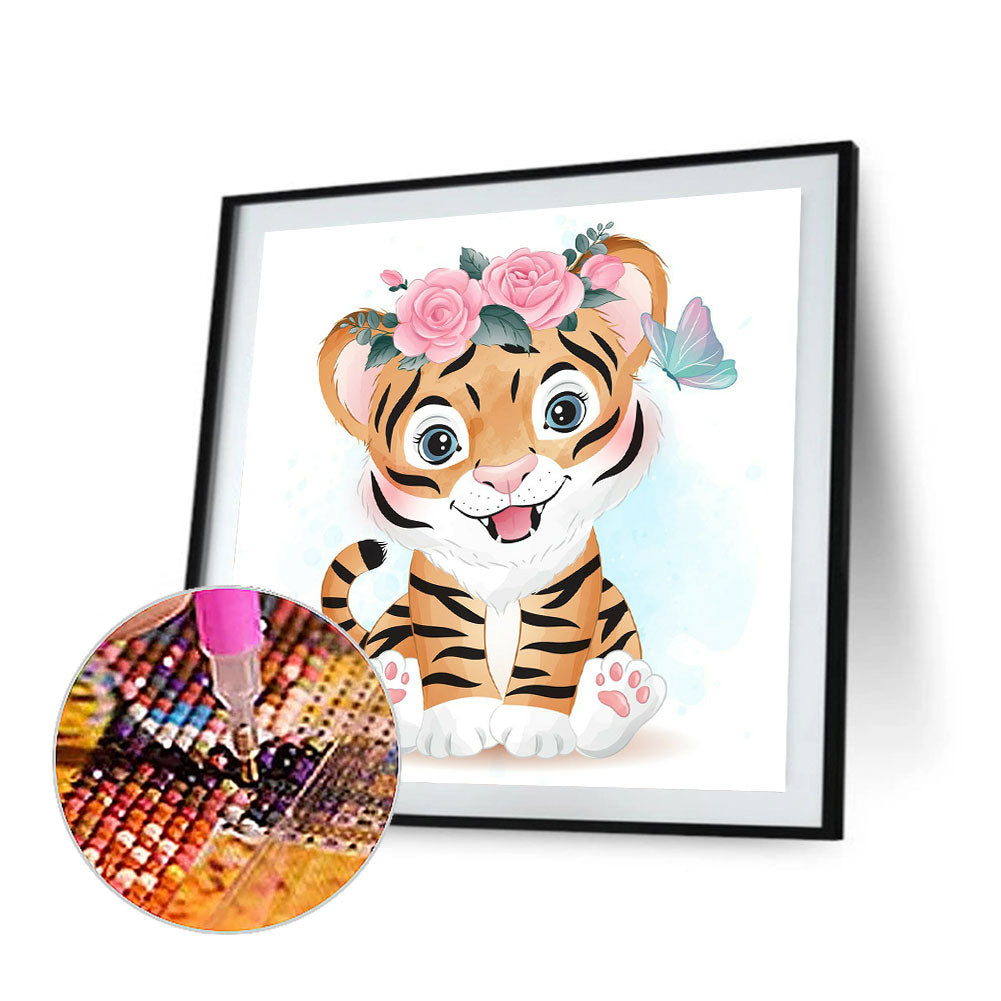 Cartoon Tiger - Full Round Drill Diamond Painting 40*40CM