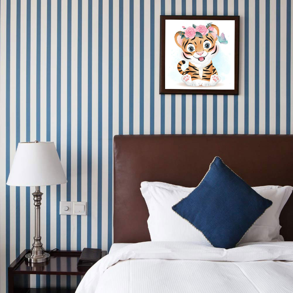 Cartoon Tiger - Full Round Drill Diamond Painting 40*40CM