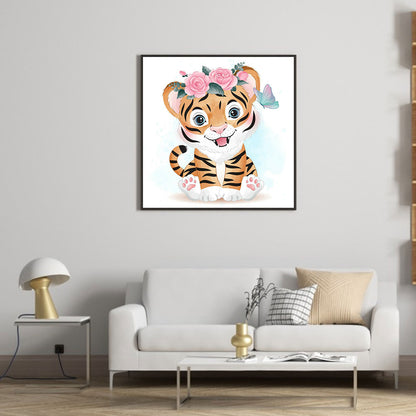 Cartoon Tiger - Full Round Drill Diamond Painting 40*40CM