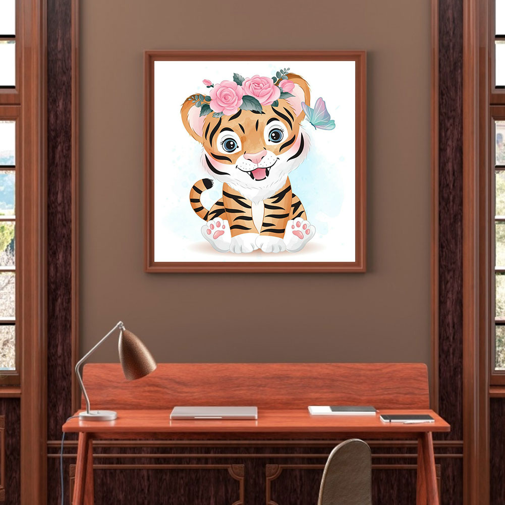 Cartoon Tiger - Full Round Drill Diamond Painting 40*40CM