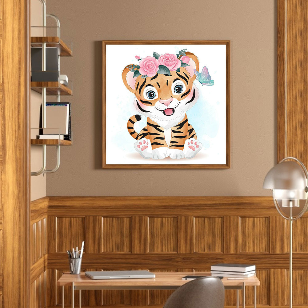 Cartoon Tiger - Full Round Drill Diamond Painting 40*40CM