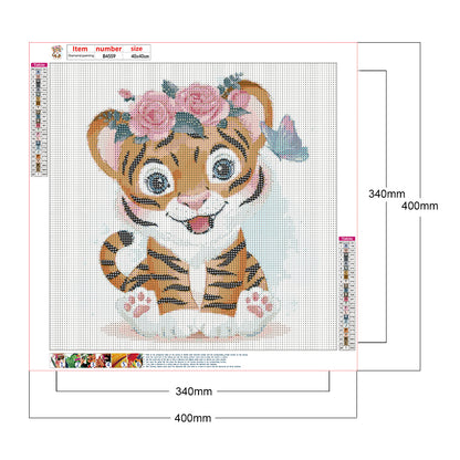 Cartoon Tiger - Full Round Drill Diamond Painting 40*40CM