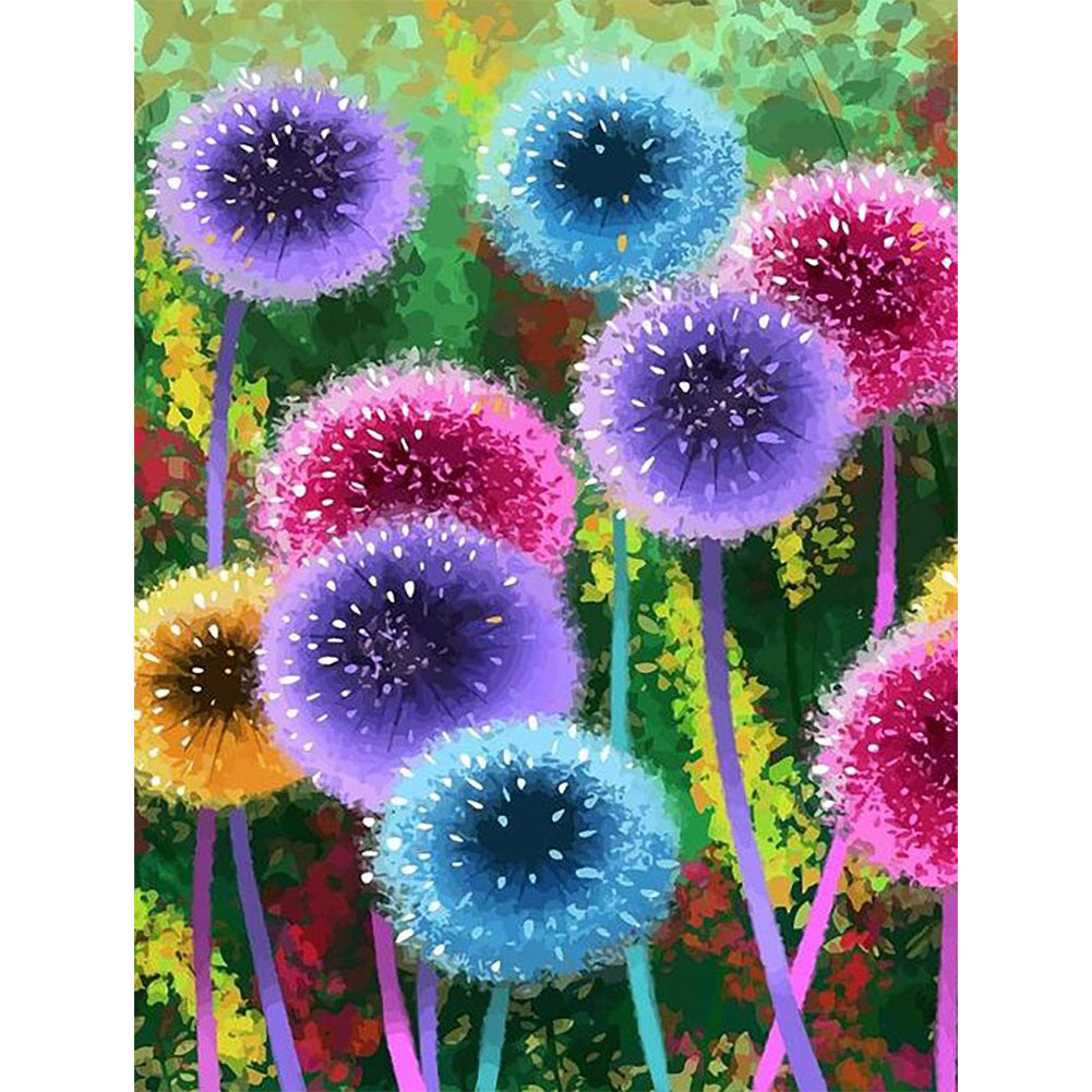 Colorful Dandelion - Full Round Drill Diamond Painting 30*40CM