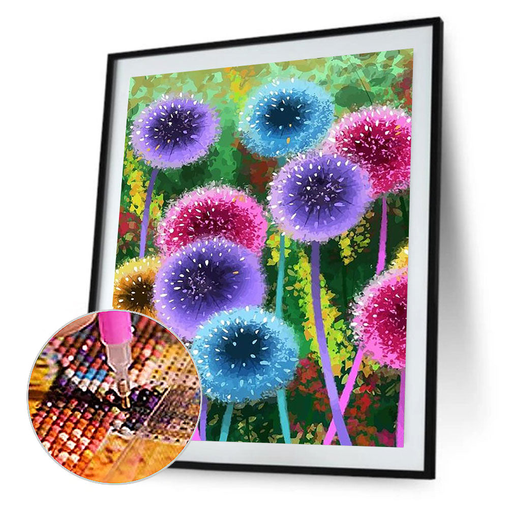 Colorful Dandelion - Full Round Drill Diamond Painting 30*40CM