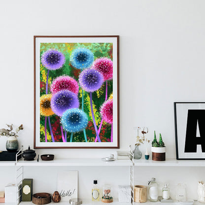 Colorful Dandelion - Full Round Drill Diamond Painting 30*40CM