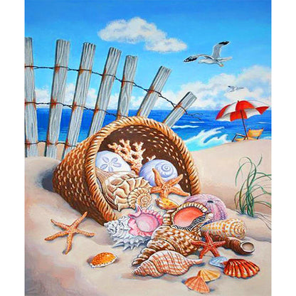 Seashells On The Beach - Full Square Drill Diamond Painting 25*30CM