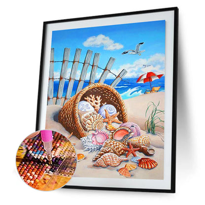 Seashells On The Beach - Full Square Drill Diamond Painting 25*30CM