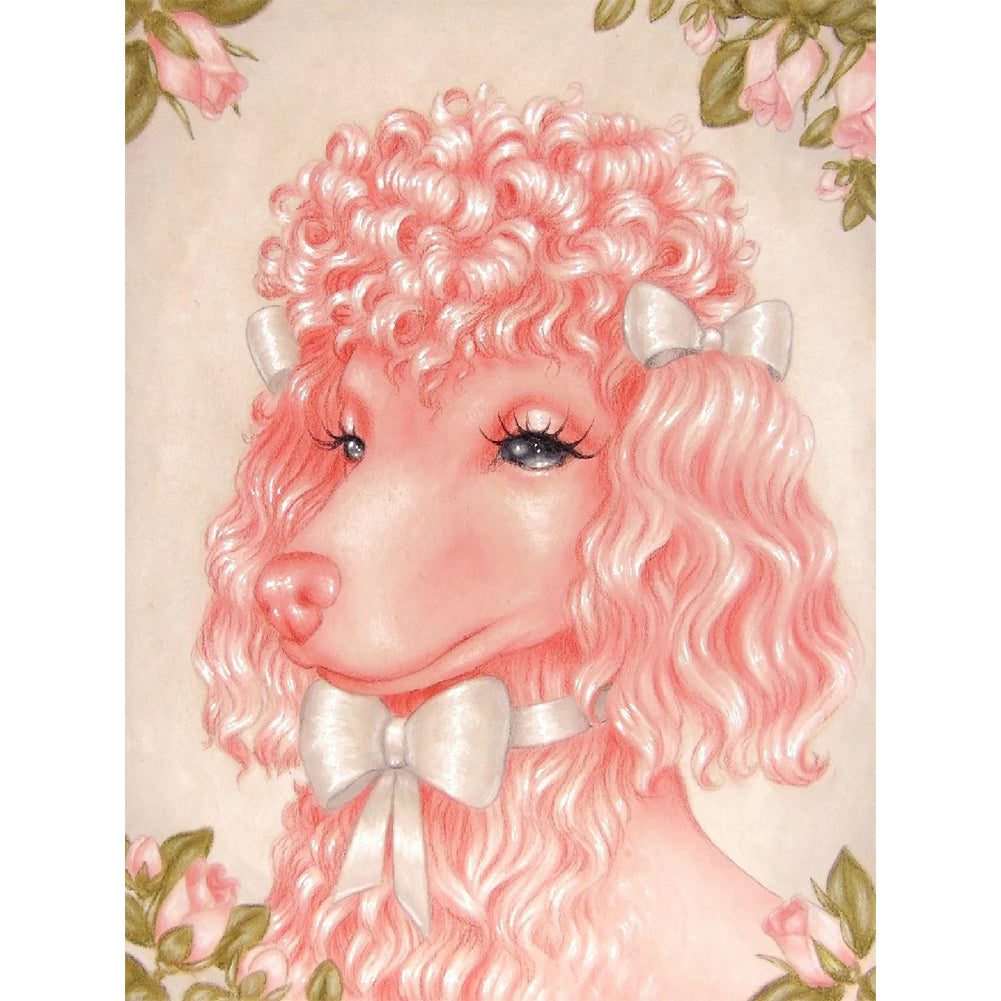 Pink Puppy - Full Round Drill Diamond Painting 30*40CM