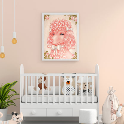 Pink Puppy - Full Round Drill Diamond Painting 30*40CM