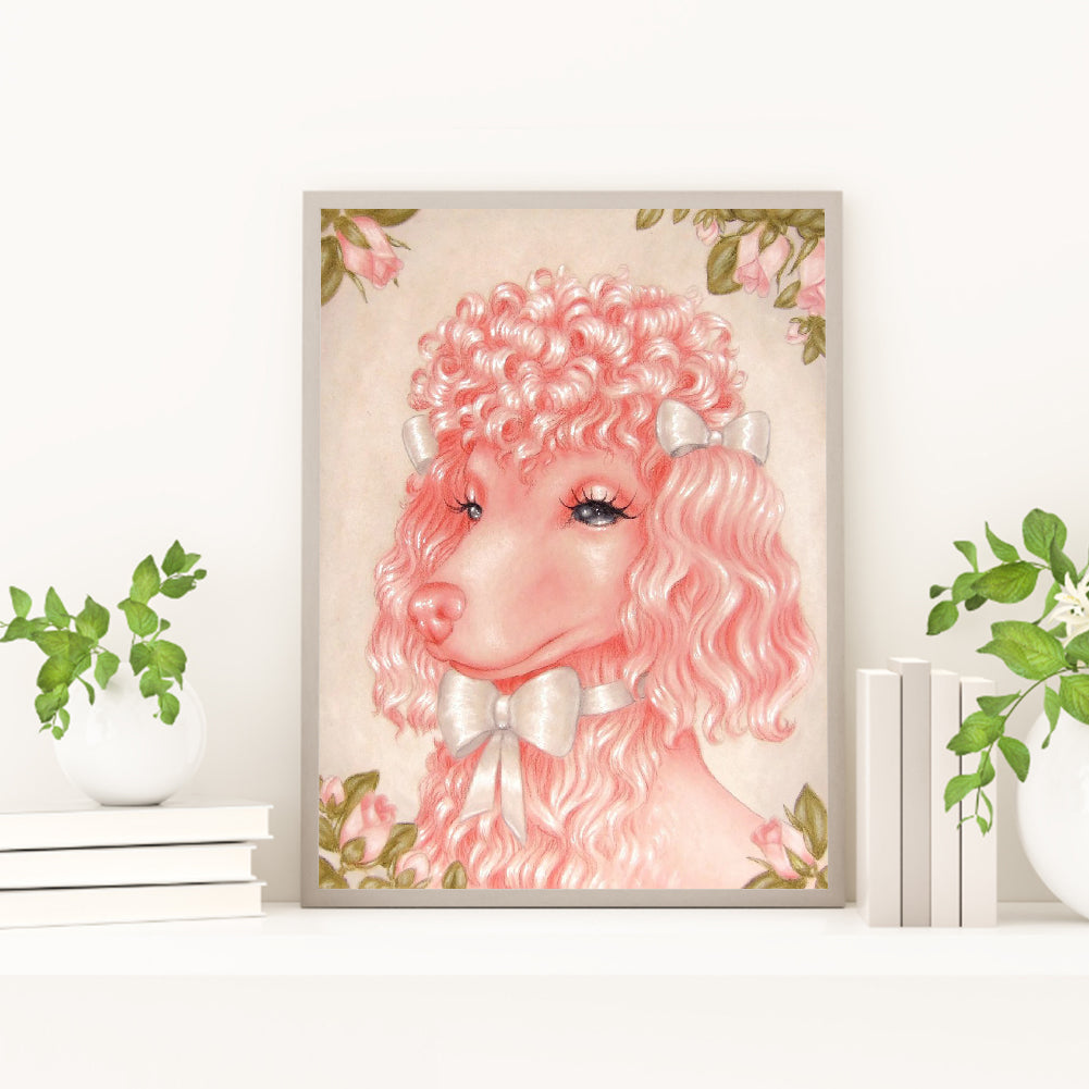 Pink Puppy - Full Round Drill Diamond Painting 30*40CM