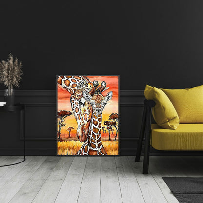Giraffe - Full Round Drill Diamond Painting 30*40CM
