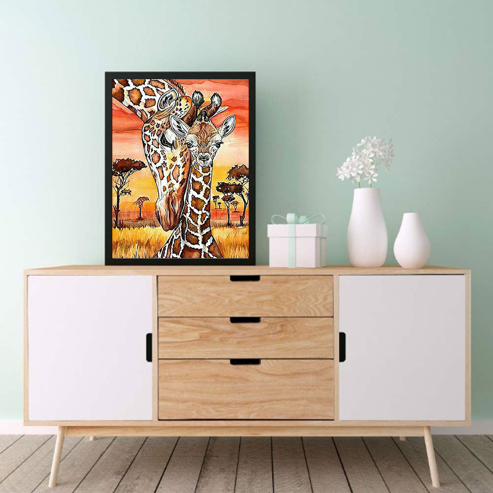 Giraffe - Full Round Drill Diamond Painting 30*40CM