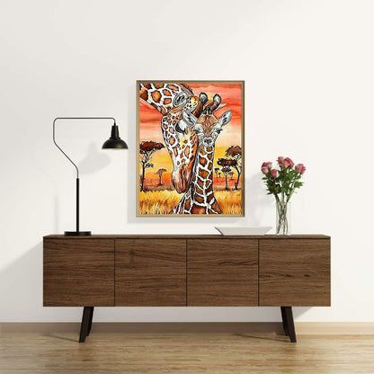 Giraffe - Full Round Drill Diamond Painting 30*40CM