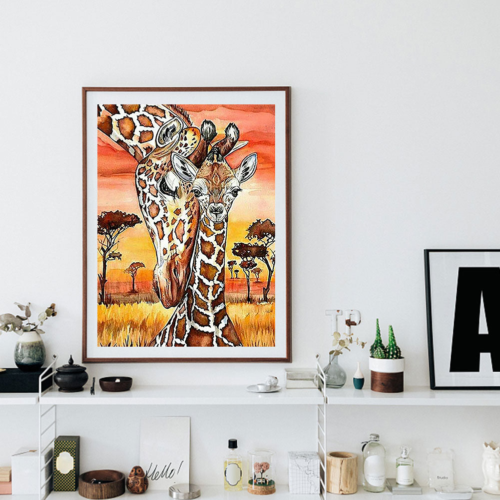 Giraffe - Full Round Drill Diamond Painting 30*40CM