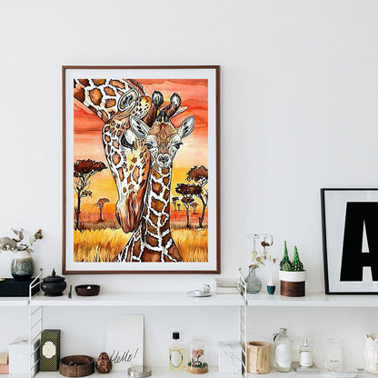 Giraffe - Full Round Drill Diamond Painting 30*40CM