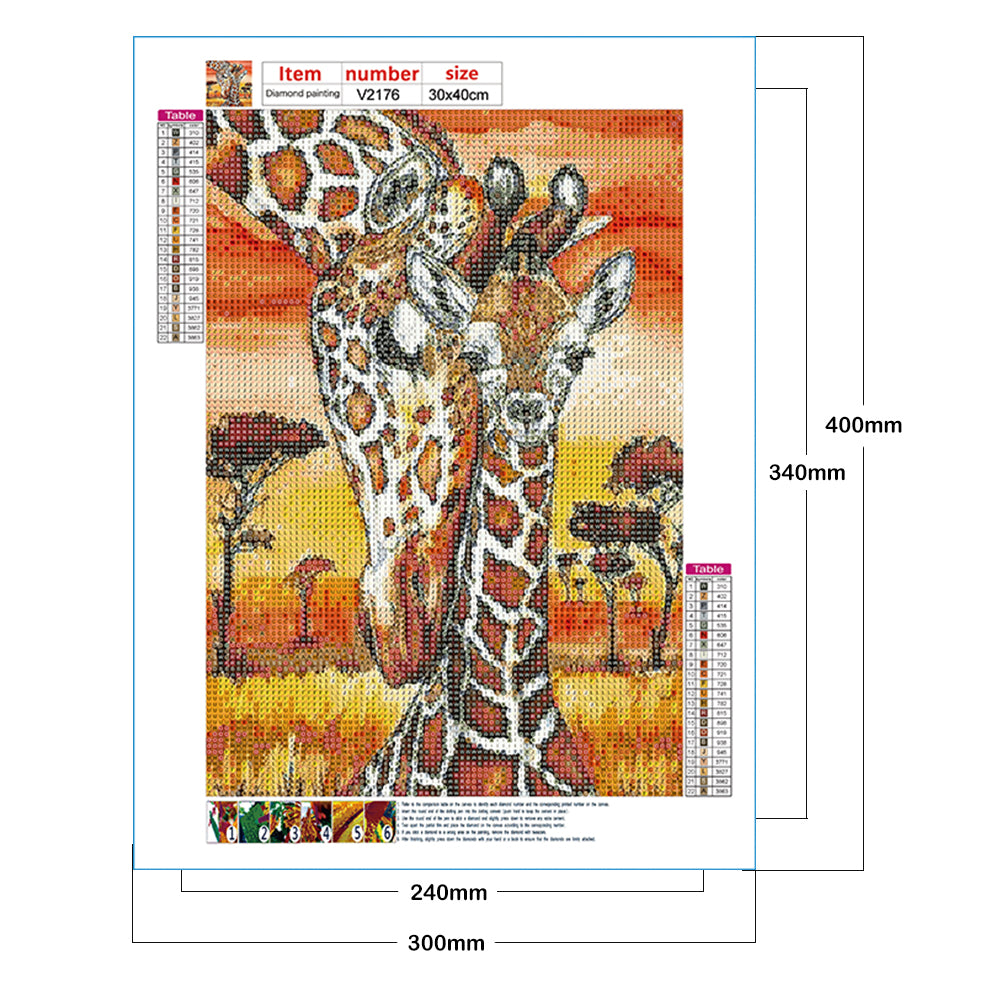 Giraffe - Full Round Drill Diamond Painting 30*40CM