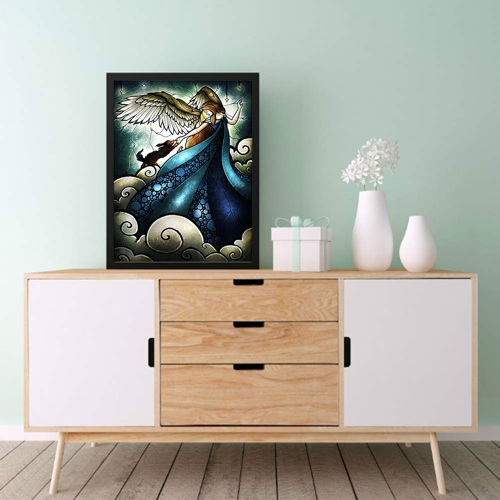 Cartoon Angel Colorful Queen - Full Round Drill Diamond Painting 30*40CM