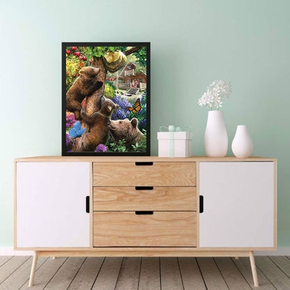 Forest Black Bear - Full Round Drill Diamond Painting 30*40CM