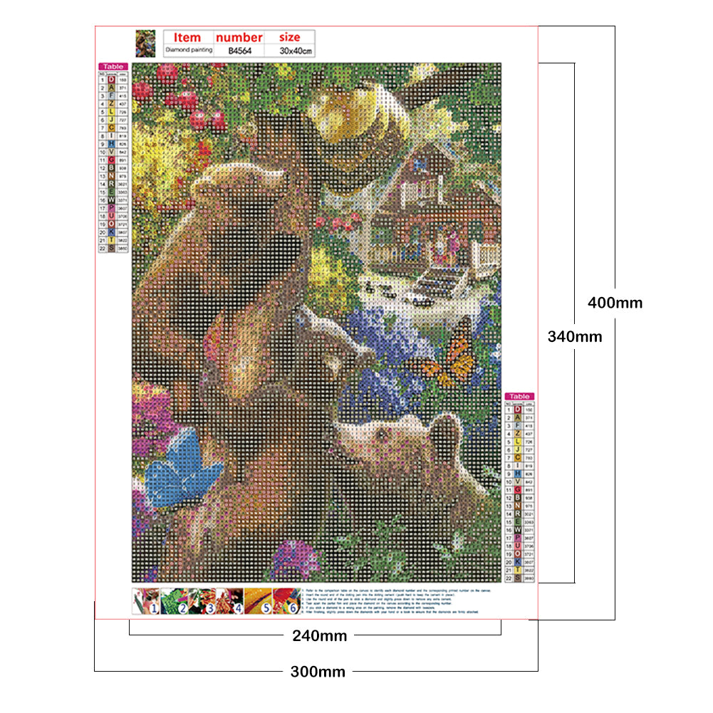 Forest Black Bear - Full Round Drill Diamond Painting 30*40CM