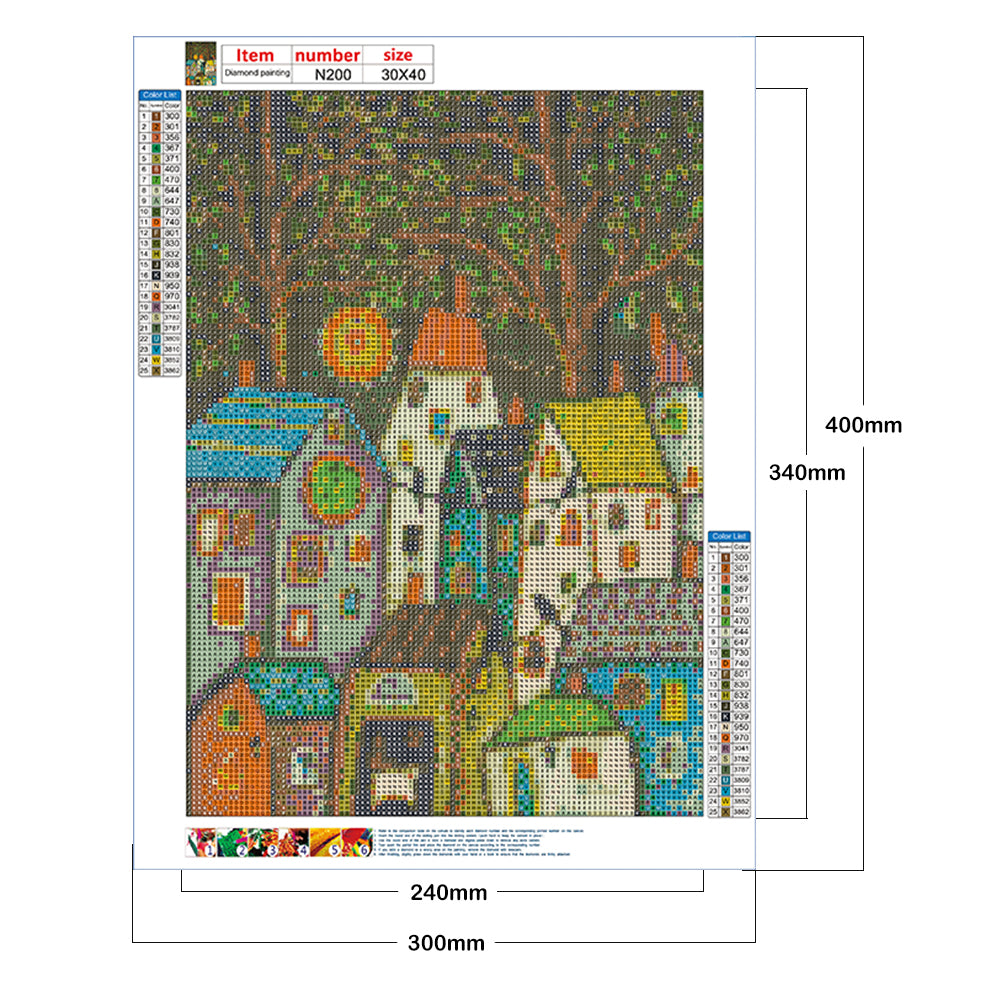 Illustration House - Full Square Drill Diamond Painting 30*40CM