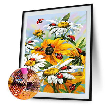 Daisy Ladybug - Full Round Drill Diamond Painting 30*40CM